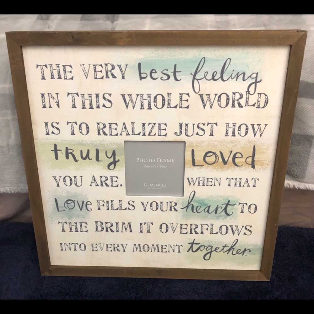 Demdaco Inspirational Art Print with Brown Frame